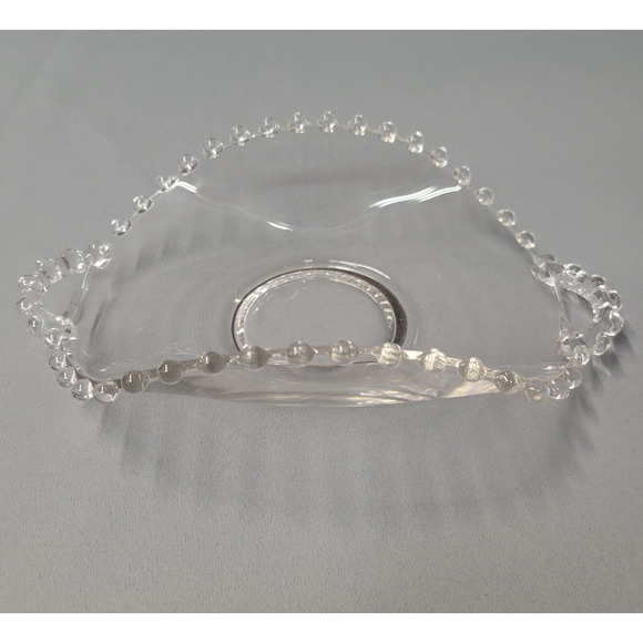 Imperial Candlewick Clear Glass Candy Dish Bowl Server Double Handle Fluted - Picture 3 of 10